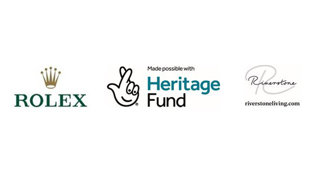 Row of logos of (from left to right): Rolex, Heritage Fund, and Riverstone Living.