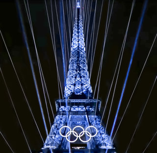 Figure 1: Eiffel Tower lit up in celebration at the end of the Opening Ceremony of the Olympic Games, Paris 2024