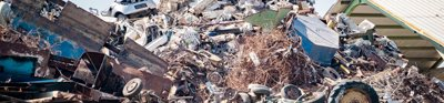 A pile of rubbish at a landfill site