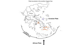 Map of the plate boundaries in the south Aegean Sea