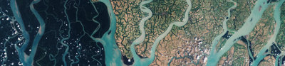 Remote sensing image of a river delta