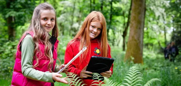 Students developing digital skills through nature