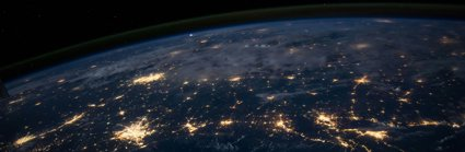 Lights in cities at night from space