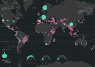 Map of the regions where certain plants can grow – their terrestrial range – and how they are changing in response to climate change.