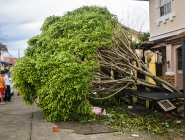 Damage from a typhoon in the Philippines