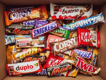 Chocolate bars in a box