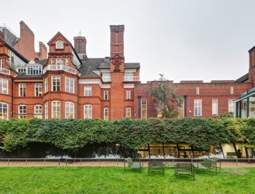 The terrace outside the Society's building