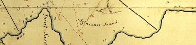 Old map showing the Agincourt Sound.