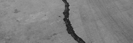 A fault line in a grey road