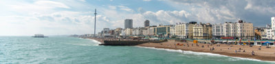 Brighton's sea front as seen from the sea. 