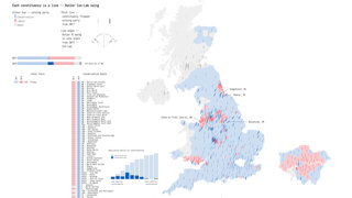 Map showing voting patterns in the 2019 general election