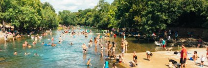 Group of people in a body of water