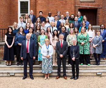 All staff photo on the Terrace at the Royal Geographical Society (with IBG). 