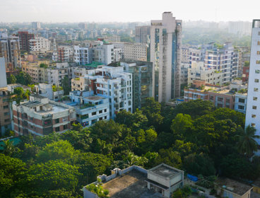 Dhaka city buildings at sunny day