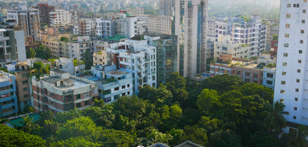Dhaka city buildings at sunny day