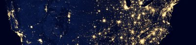 Aerial photo of cities at night taken from space