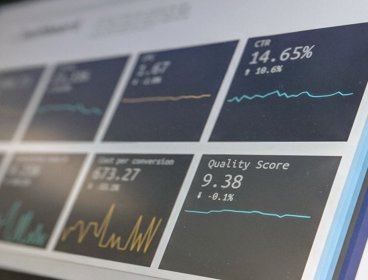 Data metrics on a computer screen