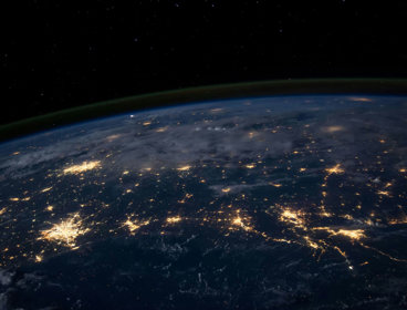 Aerial satellite image of earth from space.