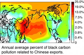 Carbon pollution related to chinese exports