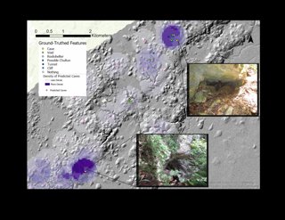 Map showing Maya Archaeological sites in Belize and Guatemala