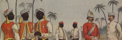 A historic painting of the West India Regiment.