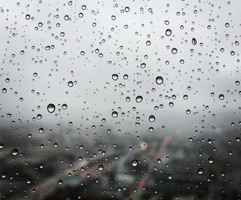 Raindrops on a clear window