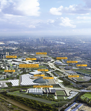 A computer generated map of the antipciated London 2012 Olympic Park