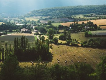 View over French countryside
