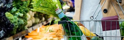 A person shopping in a supermarket