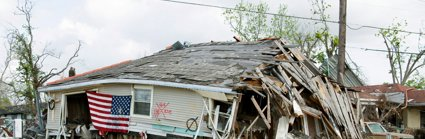Barber sho destroyed by hurricane Katrina