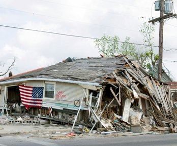 Barber sho destroyed by hurricane Katrina