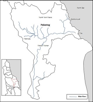 Map to show the Pickering within the River Derwent Catchment, adapted from Environment Agency report