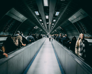 Commuters on the London Underground