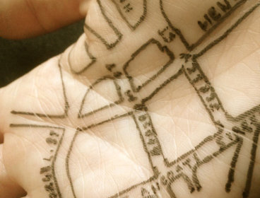 Street map drawn onto skin, Hand Drawn Histories
