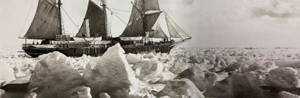 Shackleton's ship Endurance, stuck in the ice in Antarctica