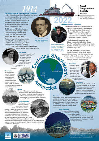 An infographic showing information about Shackleton and the Endurance22 expedition