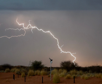 Monitoring lightning striking in the Kalahari Desert