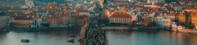 Charles bridge in Prague, crossing the Vltava river