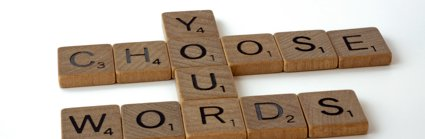 Choose your words written in scrabble pieces