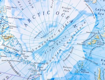 A map of the Arctic area