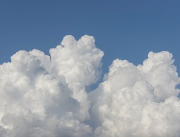 White clouds in a blue sky