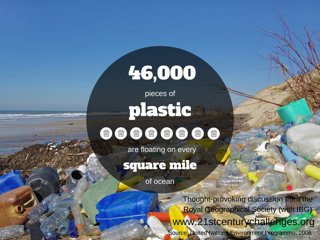 Plastic bottles heaped in a pile on a sandy beach