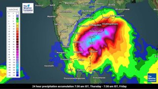 Choropleth map of rainfall for Thursday 25 November