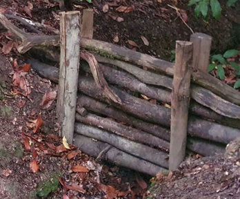 A natural flood barrier in a dip in the ground.