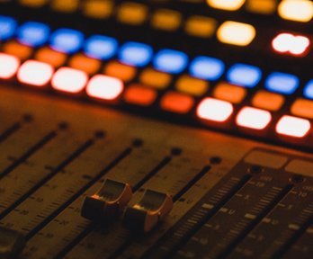 Mixing table in a recording studio