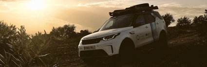  The Water Diaries special edition Land Rover Discovery on unpaved terrain.