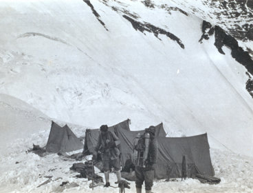 The last photo taken of George Mallory and Andrew Irvine, showing their camp at Everest