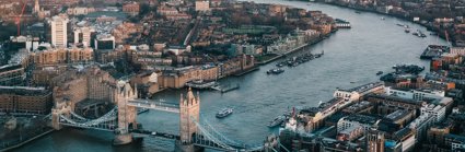 River Thames in London aerial view