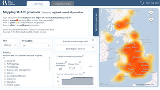 Heat map displaying regional spread of SHAPE provision.