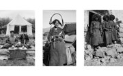 Series of three black and white photographs showing Indigenous people from the Everest region. 